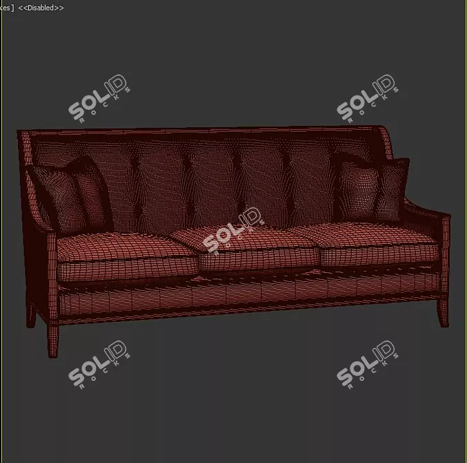 Stylish 2-Seater Sofa 3D model image 3