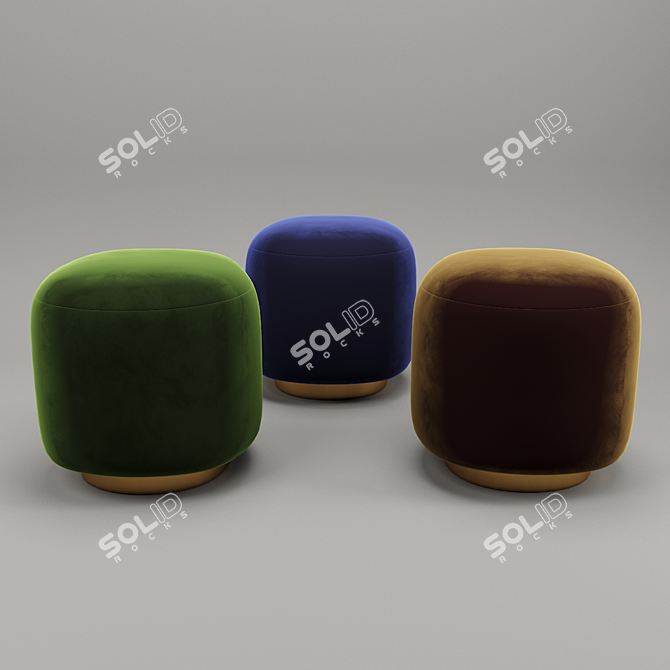 Versatile Pouf Set: 3D Max, OBJ, FBX 3D model image 1