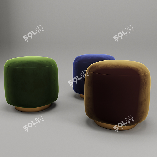 Versatile Pouf Set: 3D Max, OBJ, FBX 3D model image 2