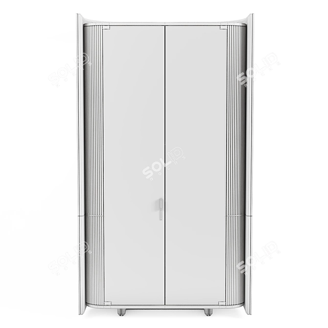 Luxury Wood and Leather Vitrine 3D model image 3