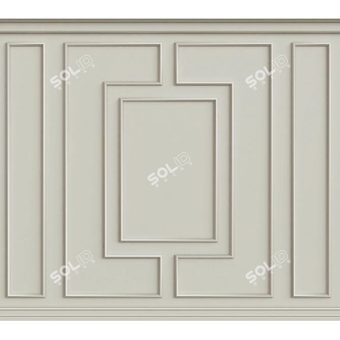 Elegant Wall Moulding: 3Dmax, Obj, Vray 3D model image 1