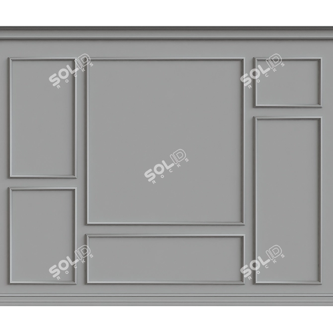 3D Wall Moulding Set 3D model image 1