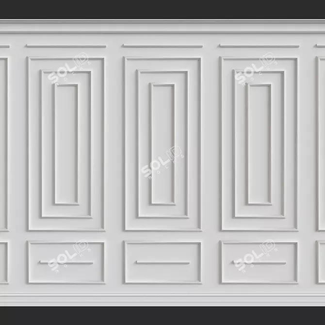 Elegant Wall Moulding for Seamless Décor 3D model image 1