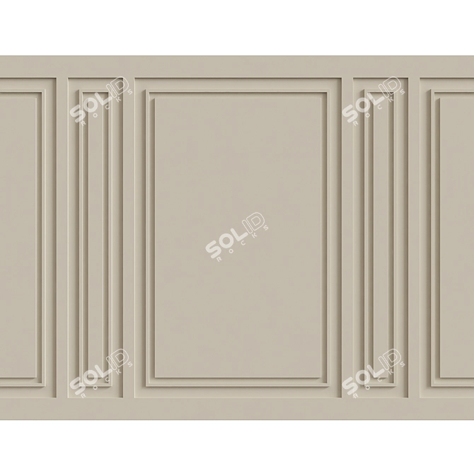 Elegant Wall Moulding 3D model image 1