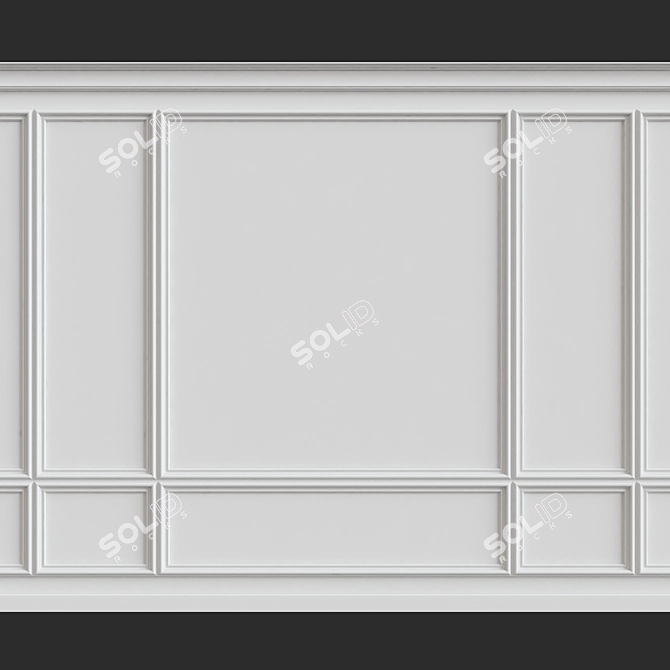 Elegant Wall Moulding: Enhance Your Space 3D model image 1