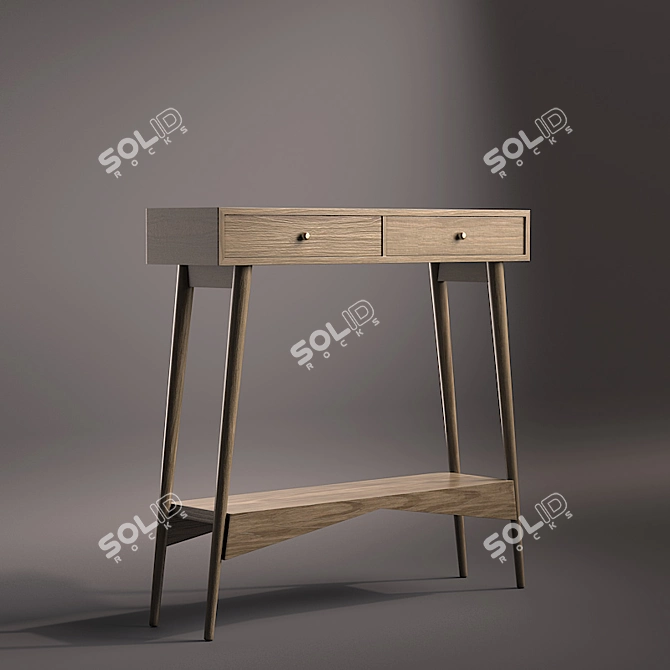 Slim Modern Console Table 3D model image 2