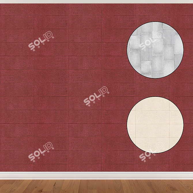 Seamless Wallpaper Set: 3 Colors 3D model image 1