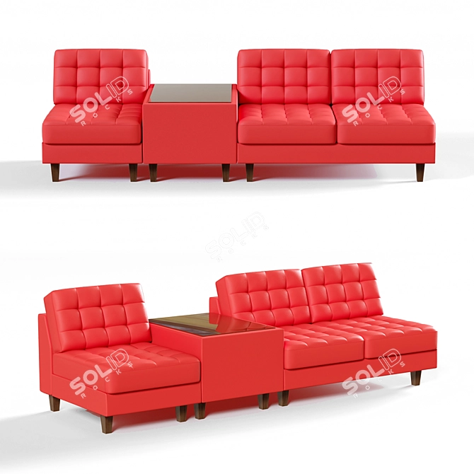 Cosmo Modular 3-Seater Sofa: Versatile and Stylish! 3D model image 1