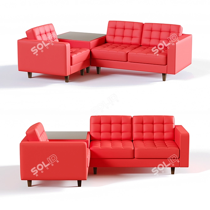 Cosmo 3-Seater Corner Sofa: Sleek and Spacious 3D model image 1