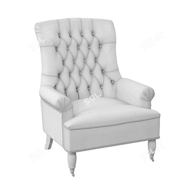 Elegant Velvet Arm Chair 3D model image 3