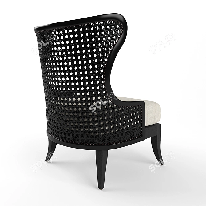 Elegant Levine Wing Chair - Classic Comfort 3D model image 2