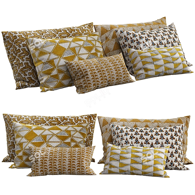 Elegant Cushion Covers: Exquisite Décor 3D model image 1