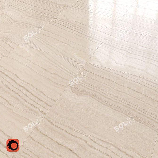 Beige Onyx Floor Tile: Luxury and Elegance 3D model image 1