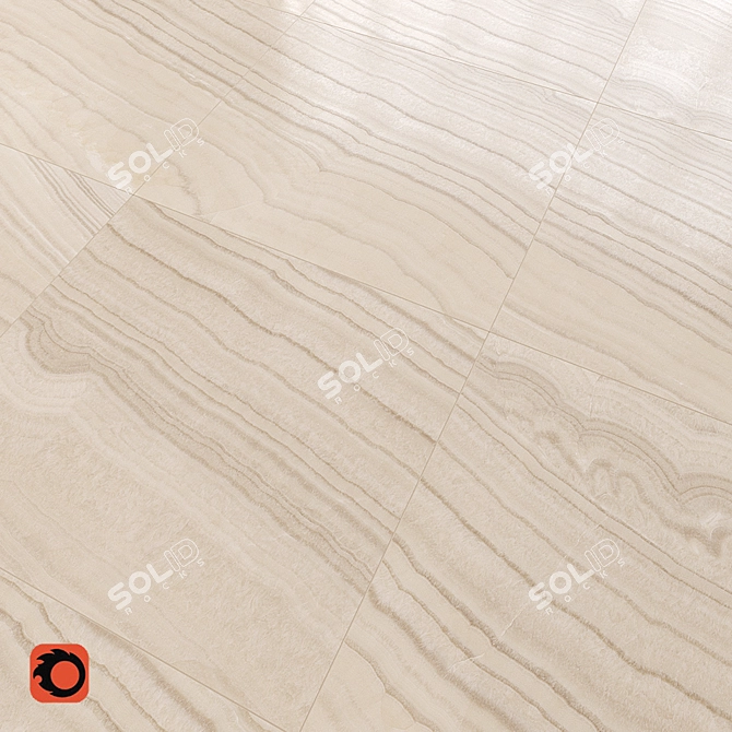 Beige Onyx Floor Tile: Luxury and Elegance 3D model image 2