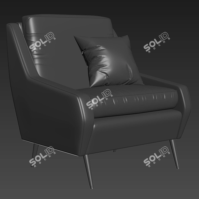 Romero Armchair: Elegant Design | Ottoman Included 3D model image 2