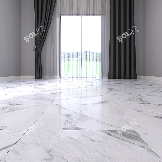 Elegant Marble Floor Tiles 3D model image 2