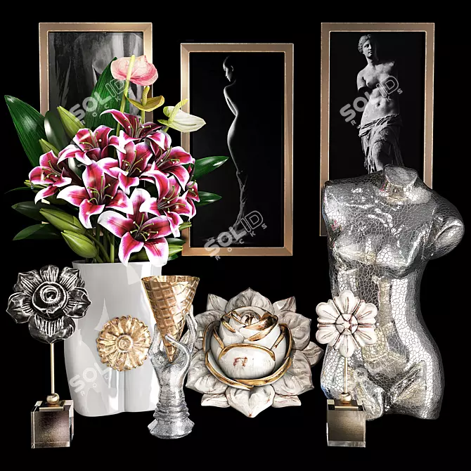 Elegant Decor Set 42: Realistic Design, V-Ray Rendering 3D model image 1