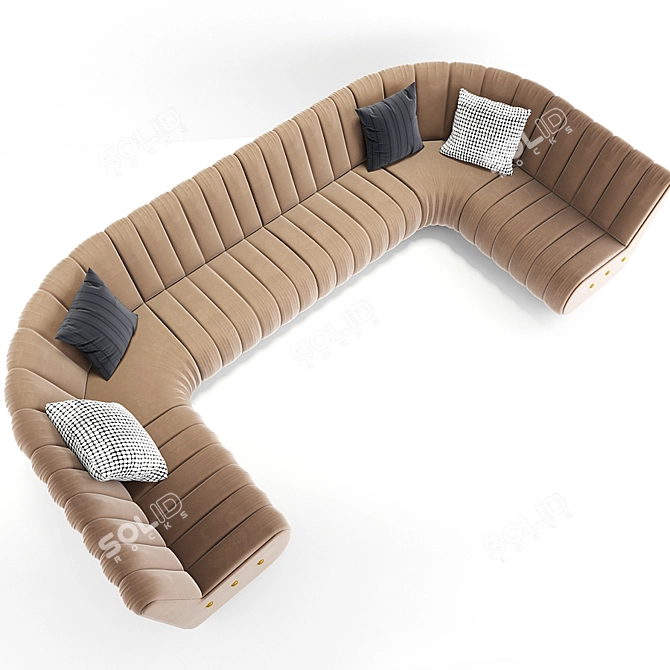 Sophia Extended Sofa + Pillow 3D model image 2