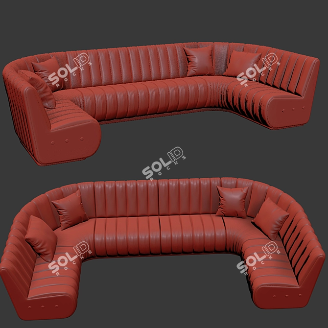 Sophia Extended Sofa + Pillow 3D model image 3