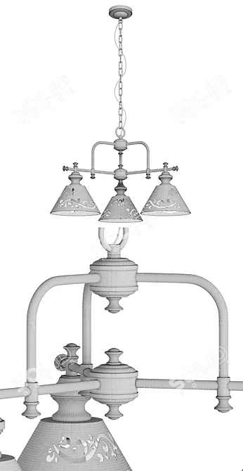 Elegant Kensington Chandelier 3D model image 1