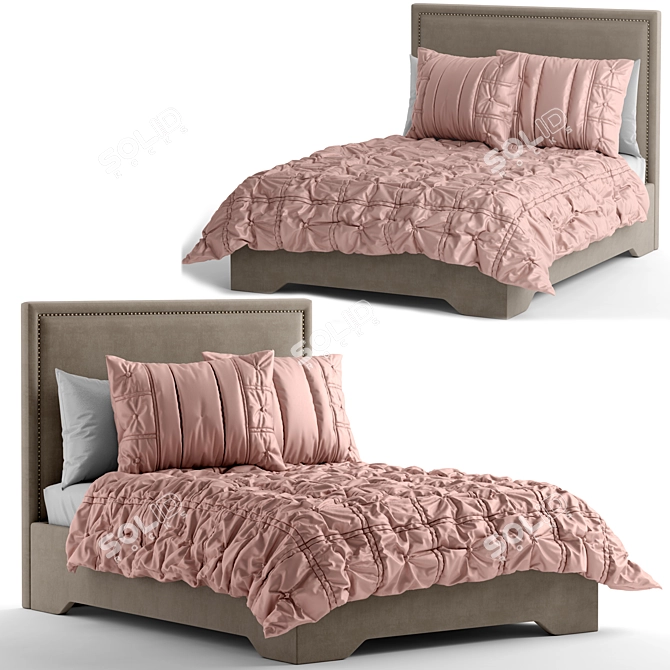Sleek Design Bed Set 3D model image 1