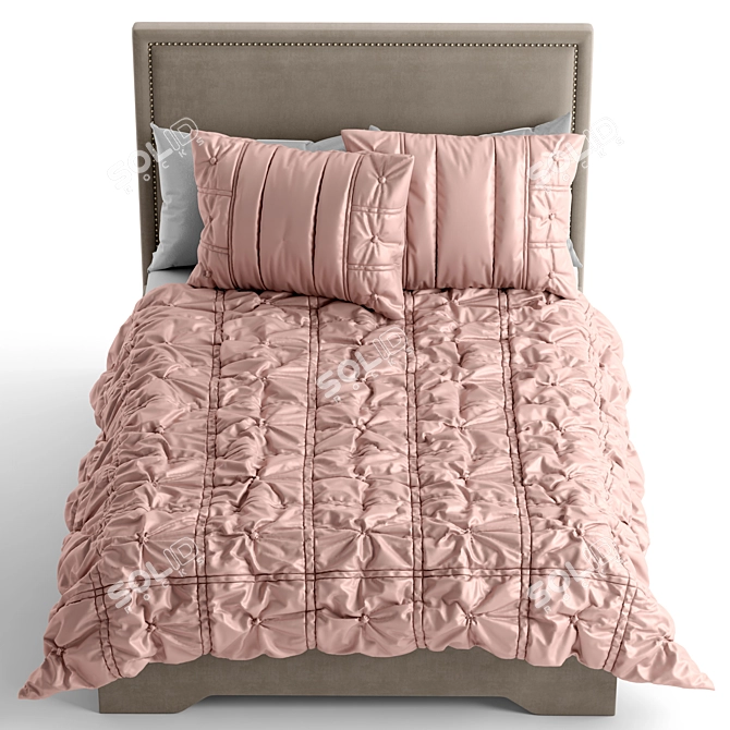 Sleek Design Bed Set 3D model image 2