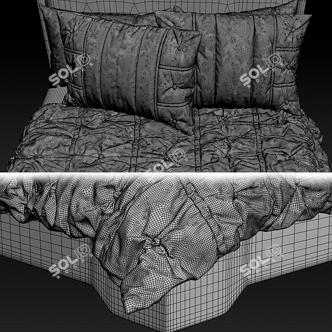 Sleek Design Bed Set 3D model image 3