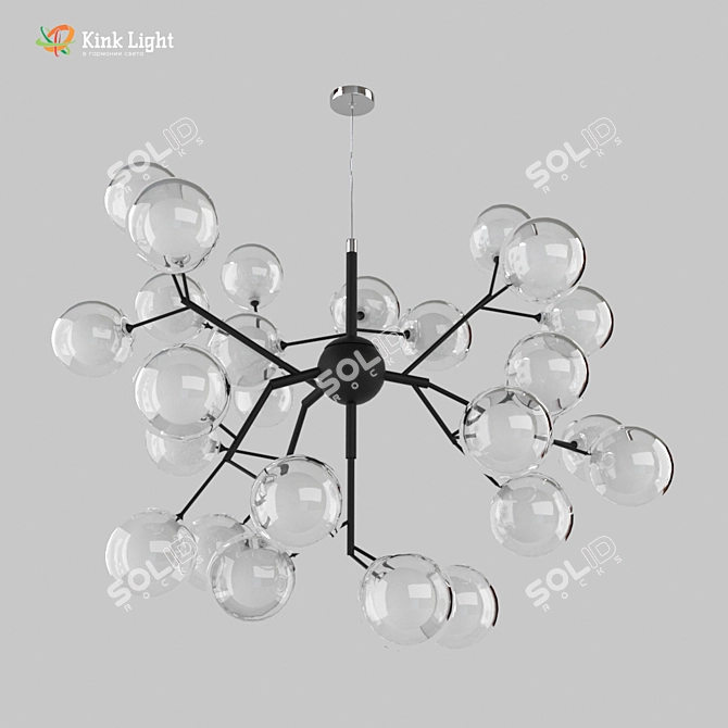 Title: Scandinavian Style Black Metal Chandelier 3D model image 1