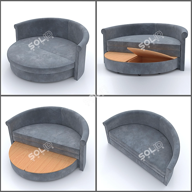 Aalborg Convertible Sofa Bed 3D model image 2
