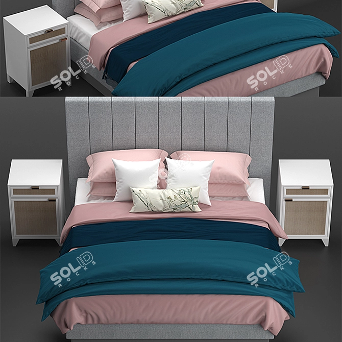 Minimalist Studio McGee Bed 3D model image 2