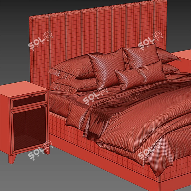 Minimalist Studio McGee Bed 3D model image 3