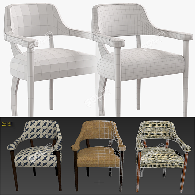 Title: Lee Industries Living Room Chair 3D model image 3