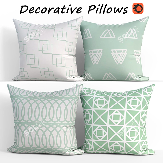 Decorative Pillow Set - BLUETTEK 3D model image 1