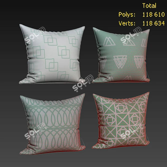 Decorative Pillow Set - BLUETTEK 3D model image 2