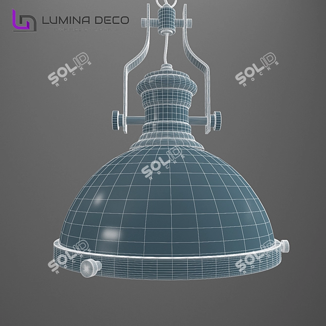 Lumina Deco Ettore Black Pendant: Modern Chic Lighting 3D model image 3