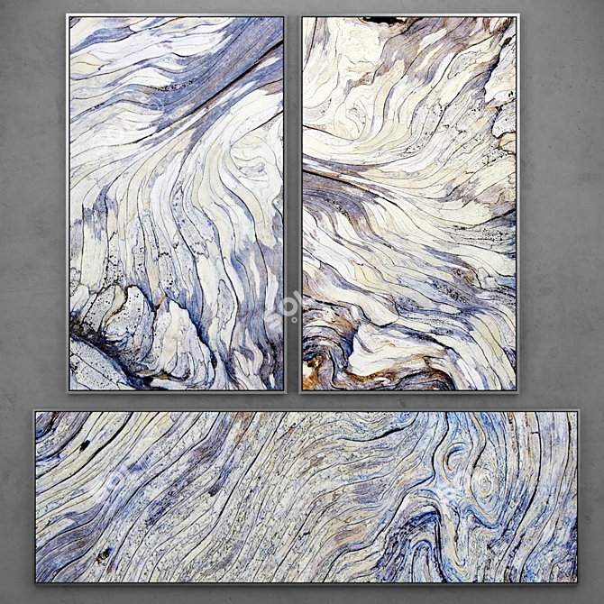 Abstract Silver Paintings | Modern, Minimalist Décor 3D model image 1