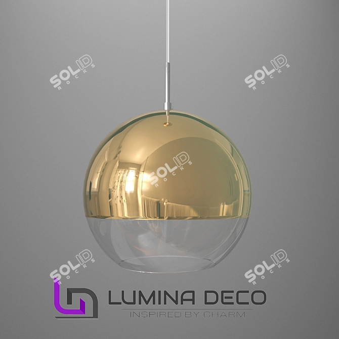 Golden Glow Suspended Lumina D20: Elegant and Eye-Catching 3D model image 1