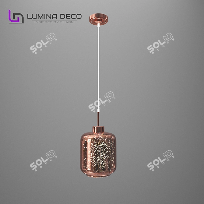 Alacosmo Rose Gold Pendant: Lumina Deco Elegance 3D model image 2