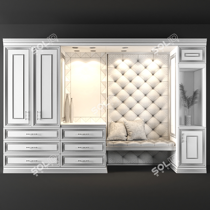 Modern Brown Wardrobe Set 3D model image 3