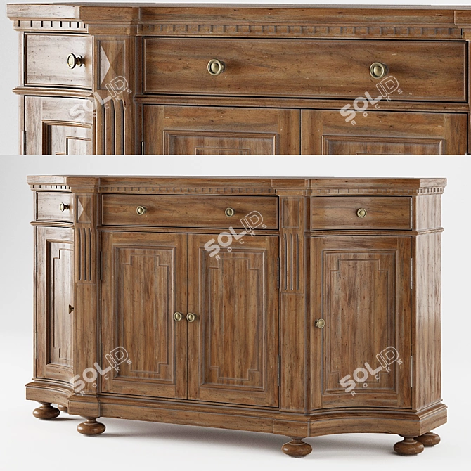 Elegant Sorella Credenza: Stylish & Functional 3D model image 1