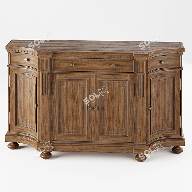 Elegant Sorella Credenza: Stylish & Functional 3D model image 2