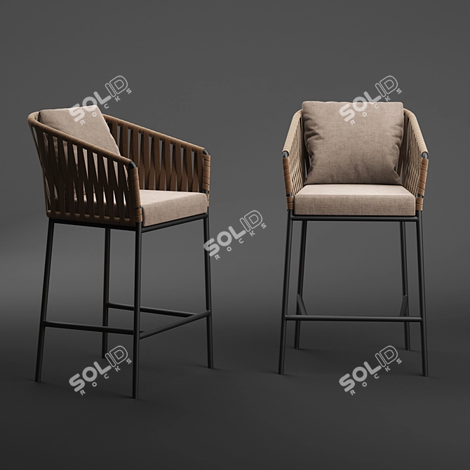 Sleek Bitta Barstool: Versatile and Stylish 3D model image 1