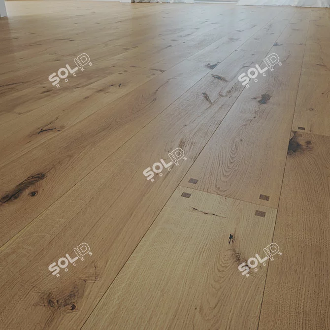 Premium Oak Wood Flooring - Elba Collection 3D model image 1