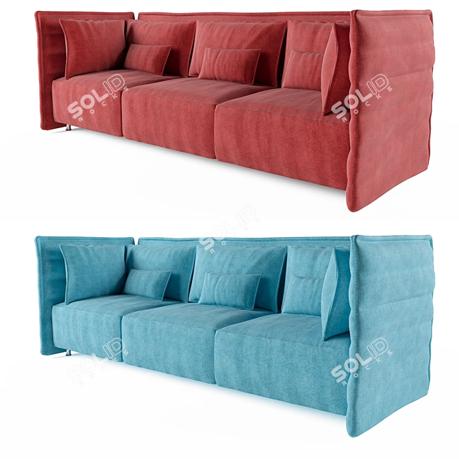 Alcove Plume Contract Sofa - Multicolor Comfort 3D model image 2