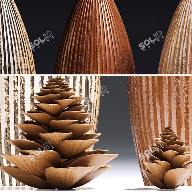 Elegant Vase Trio: 3D Max Compatible 3D model image 3