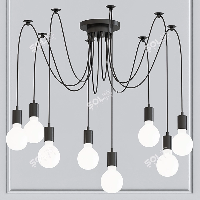 Elegant Spider Web Pendant 8 3D model image 1