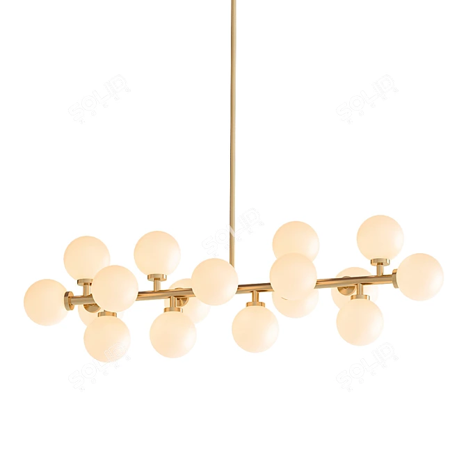 Glamourous Ice-Blue Bubble Chandelier 3D model image 1