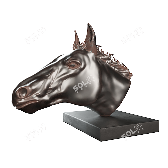 Majestic Bronze Horse Sculpture 3D model image 1