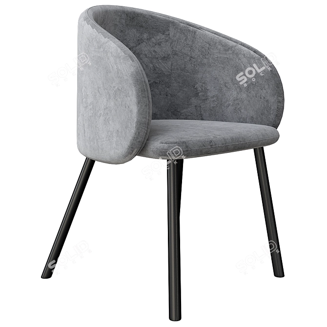 Nasu Upholstered Chair with Armrests 3D model image 1