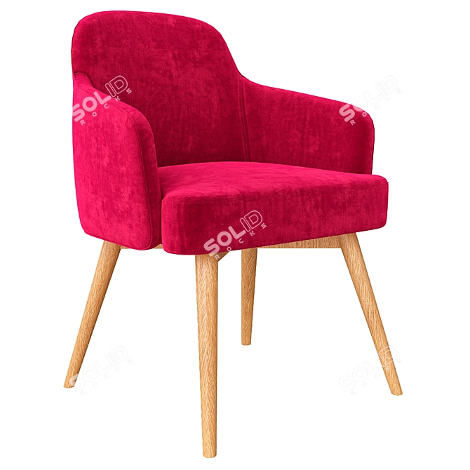 Stylish Roman Fabric Armchair 3D model image 1